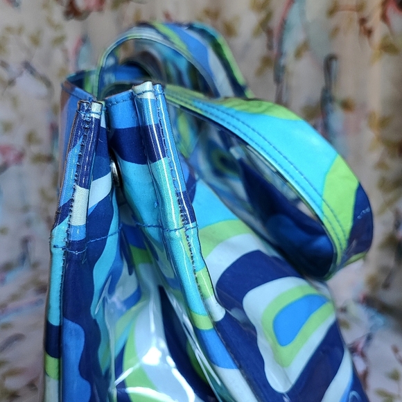 Vintage Roxy Wild Floral 1960s Vibe Flower Power Vinyl Plastic Cover Travel Tote - Picture 11 of 16